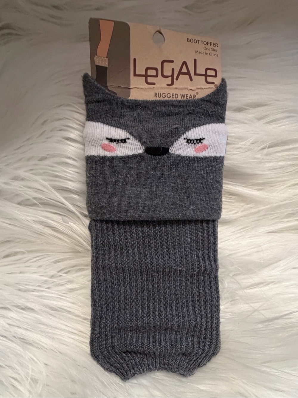 LEGALE ladies 98% poly gray fox Boot toppers NWT one size